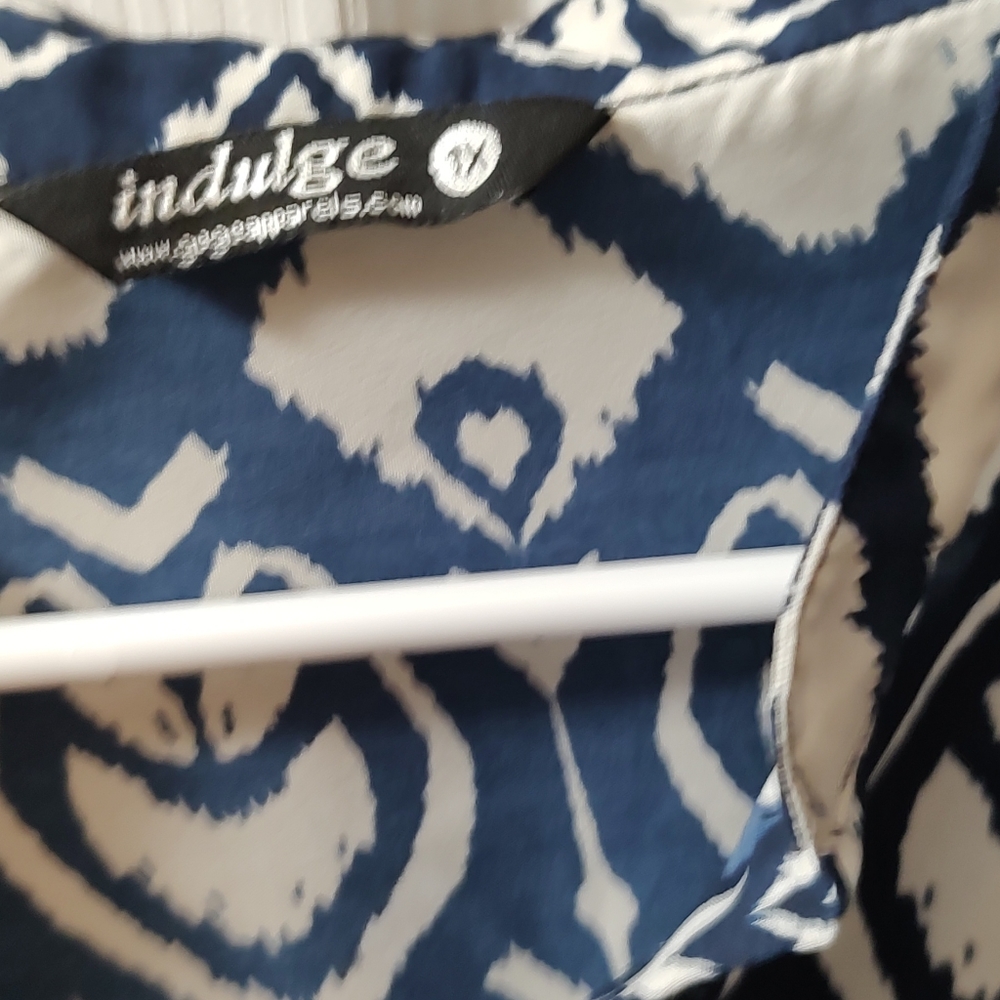 Blue and white shirt dress